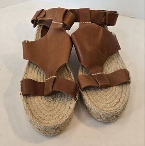 Soludos Brown Leather Espadrille Sandals